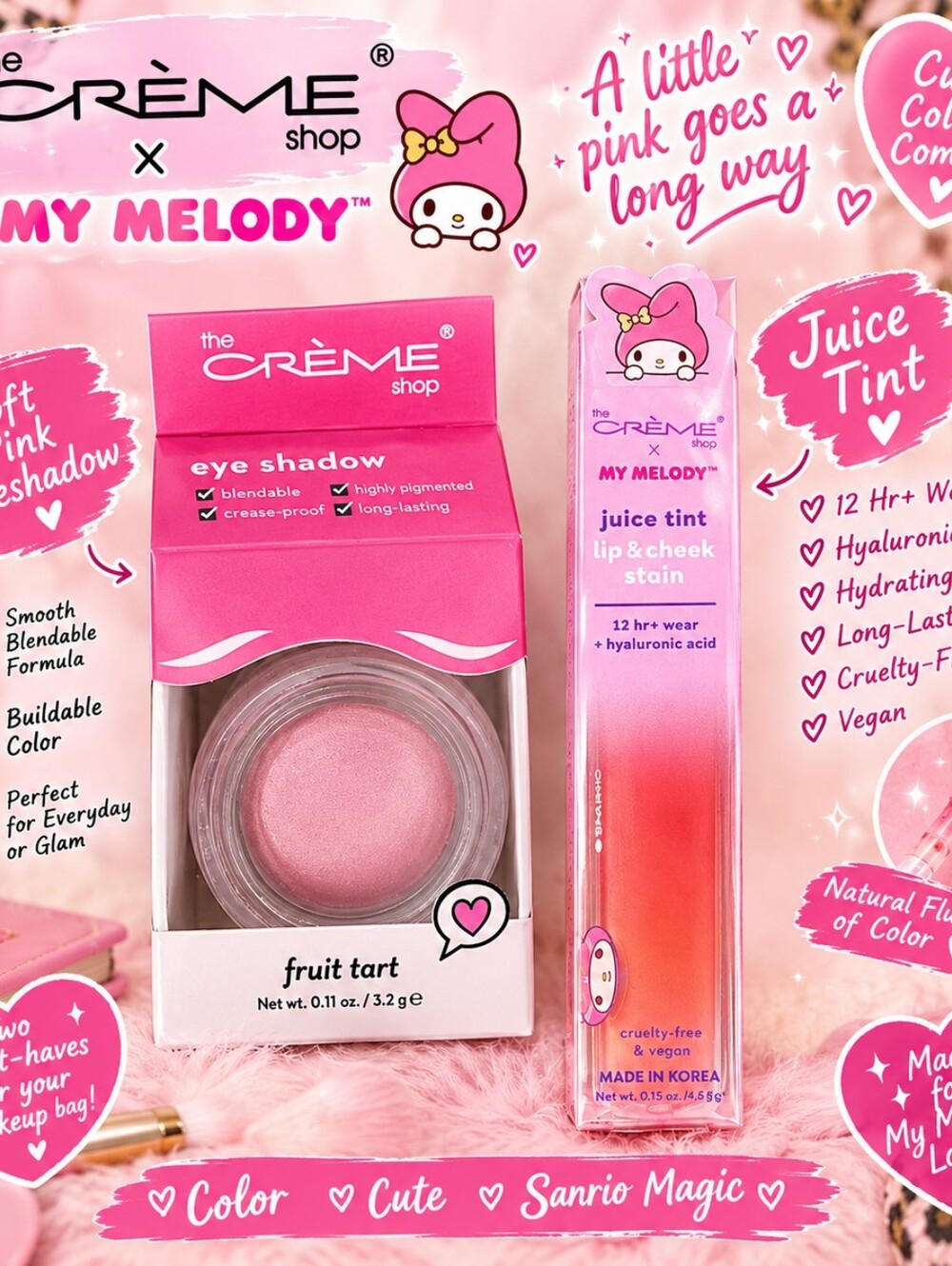 The Crème Shop x My Melody Pink Eye Shadow & Juice Tint Duo
